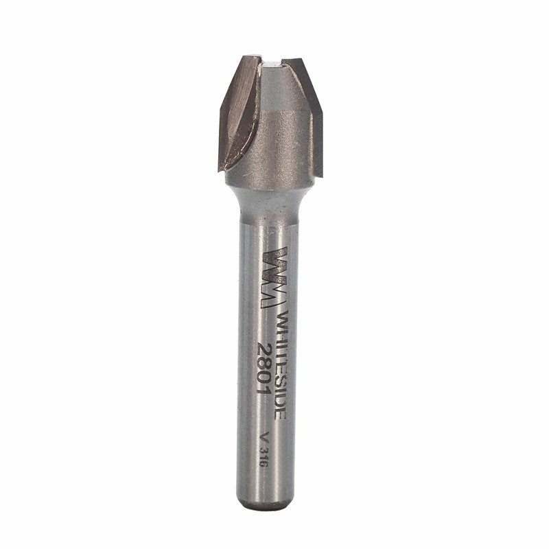 22-1/2-Degree Combination Flush or Bevel Laminate Trim Router Bit - 1/4" SH 7/16" CD 1/2" CL - Overall Length:1-7/8"